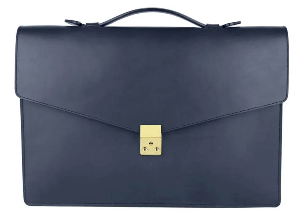 Valigetta classica in pelle blu