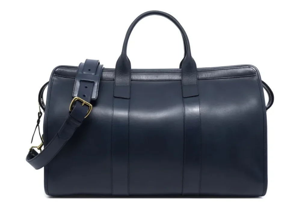 蓝色皮革旅行包