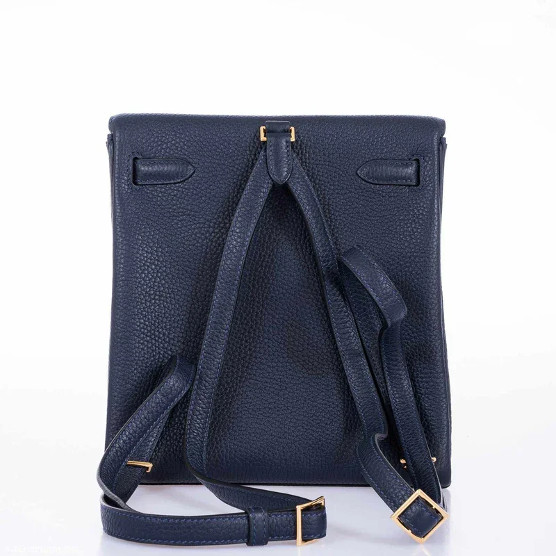 Blue Togo Leather Backpack Kelly Ado back