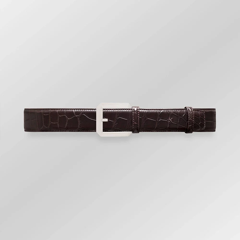 棕色鳄鱼皮腰带