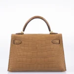 棕色鳄鱼皮凯莉手提包 20厘米