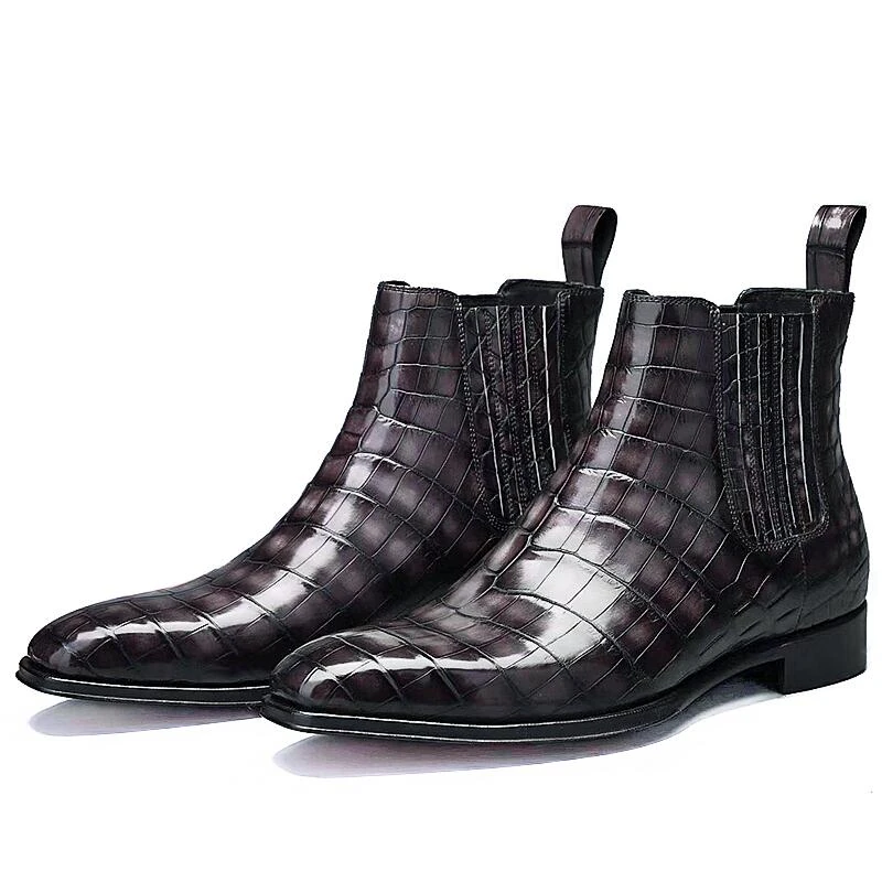 Lässige Chelsea Boots aus Alligatorleder für Herren (Kopie)
