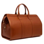 Cognac Leather Duffle Bag