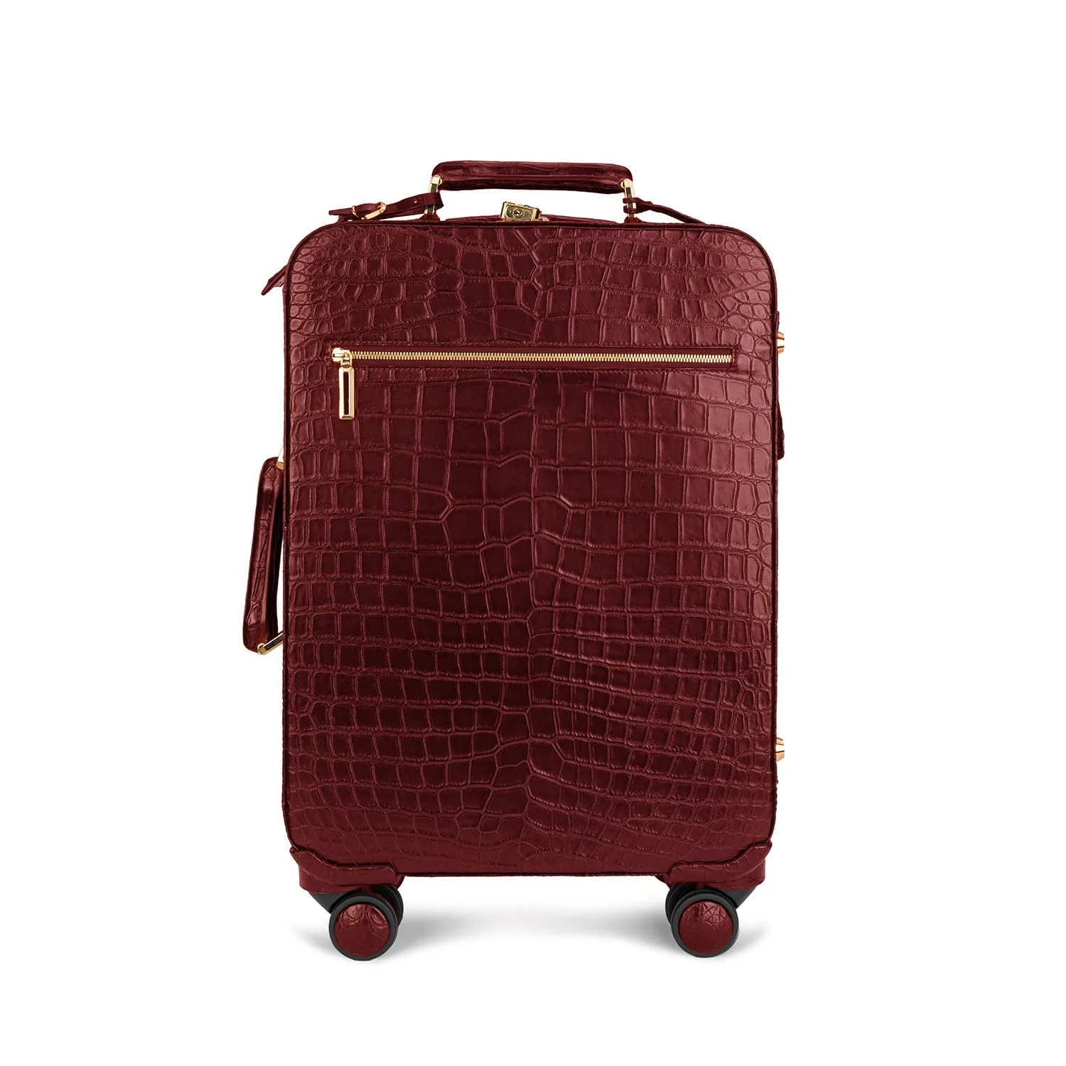 定制红色鳄鱼皮行李手推箱正面