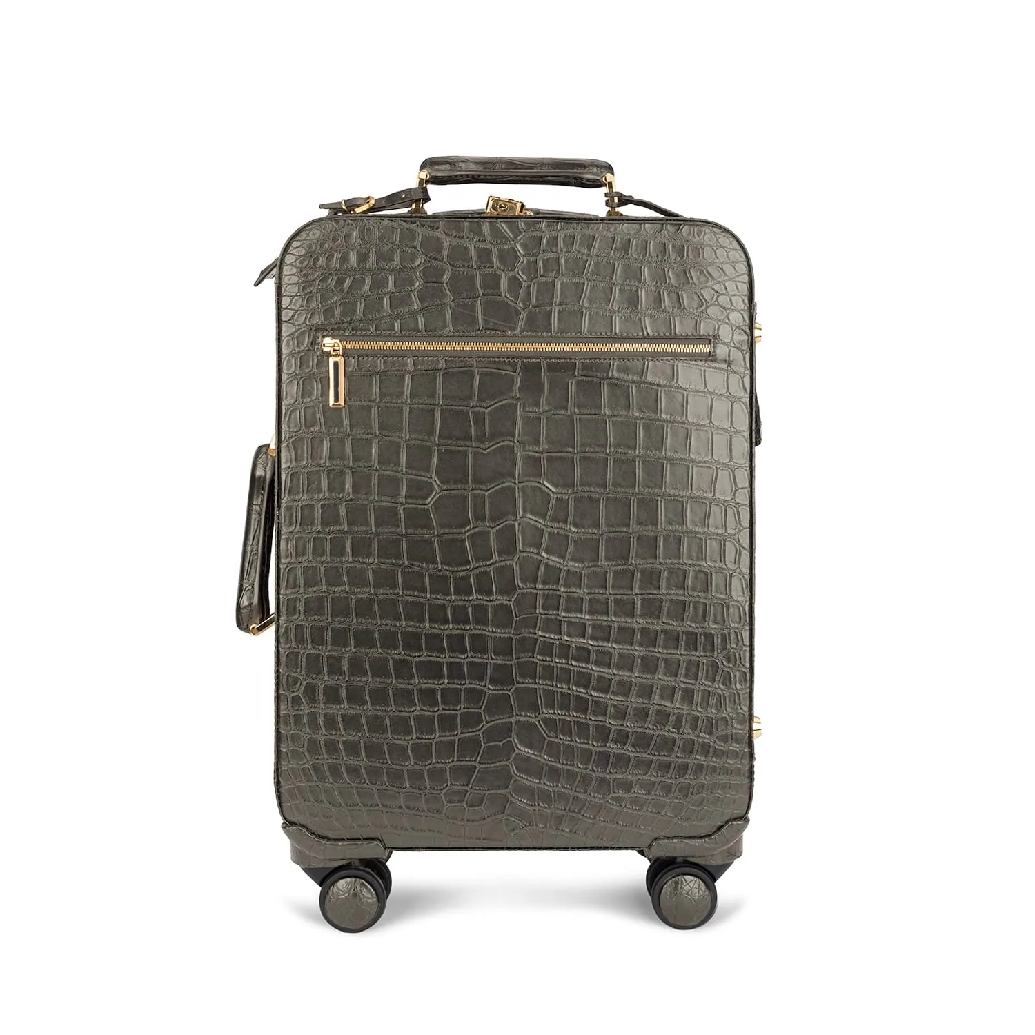 定制米色鳄鱼皮行李手推箱正面