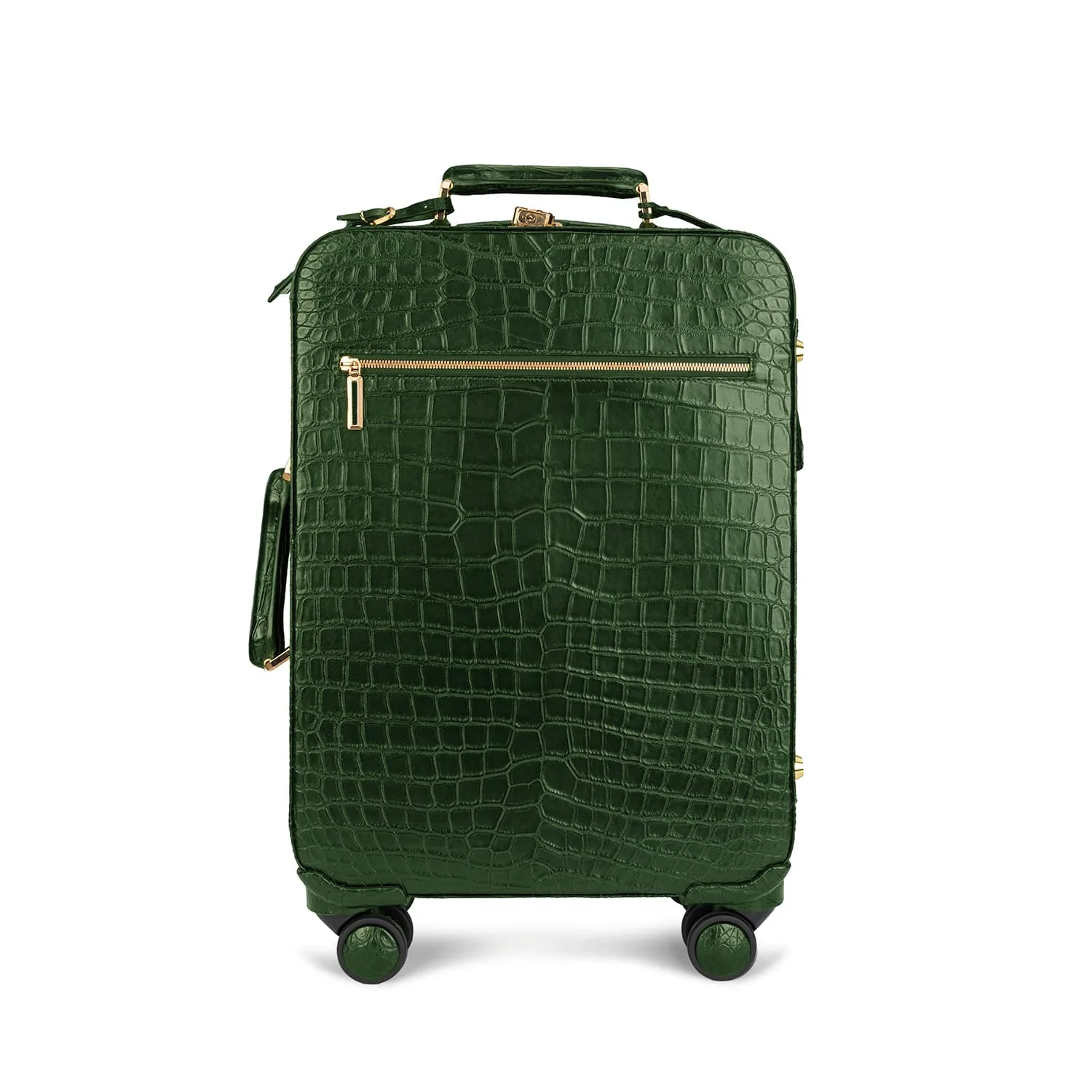 定制绿色鳄鱼皮行李手推箱正面