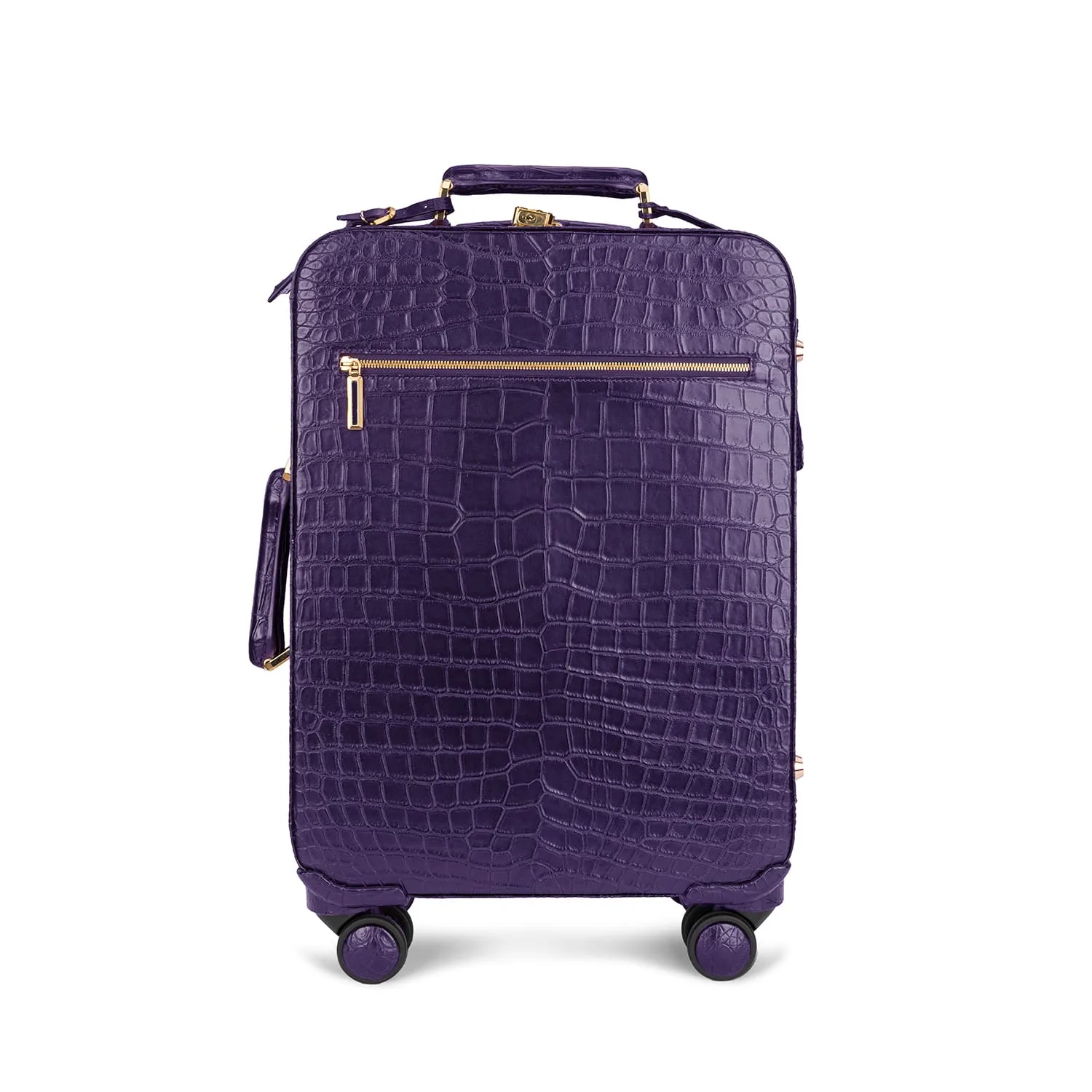 定制紫色鳄鱼行李手推车前部