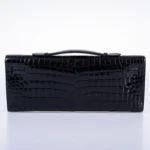 Dark blue Crocodile Clutch Kelly cut Diamonds