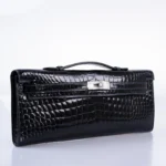 Dark blue Crocodile Clutch Kelly cut Diamonds