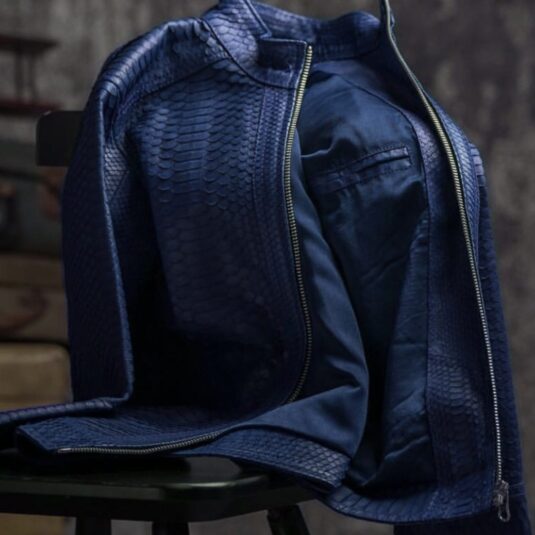 Dark blue python jacket oj exclusive
