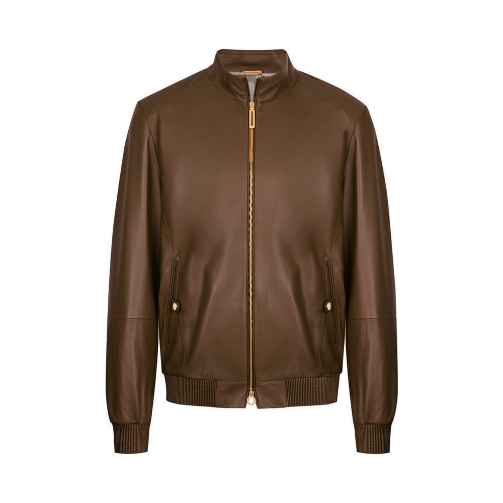 Dark brown lambskin leather jacket