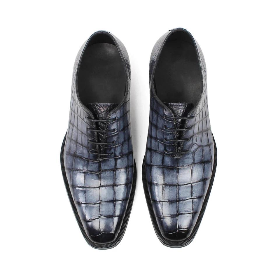 تصميم أحذية رسمية رجالية من جلد التمساح، أحذية أوكسفورد عتيقة الطراز 5