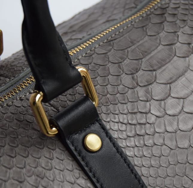 GREY PYTHON DUFFLE BAG