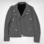 GREY SUEDE BIKER JACKET FRONT