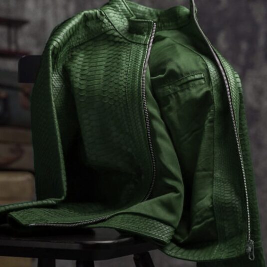 Green python jacket oj exlusive