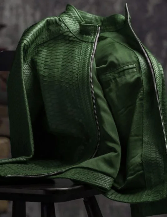 Green python jacket oj exlusive