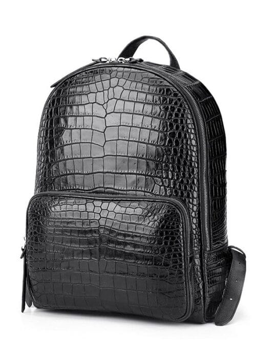 Genuine Alligator Skin Backpack Luxury Backpack black for Men2