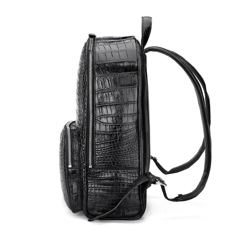 Echter Alligatorleder-Rucksack Luxus-Rucksack schwarz für Männer3