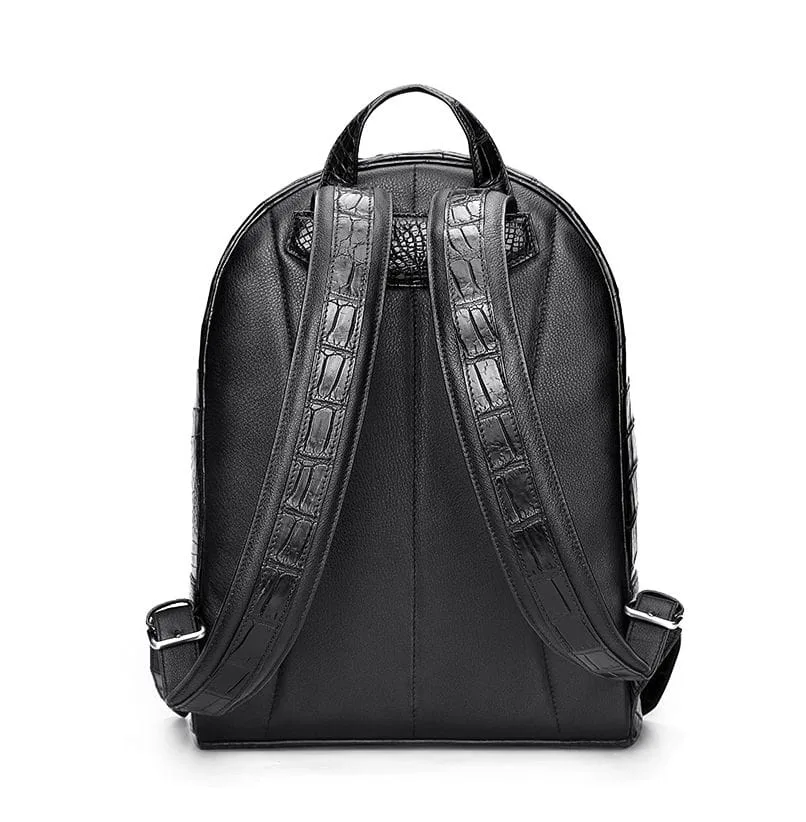Echter Alligatorleder-Rucksack Luxus-Rucksack schwarz für Männer4