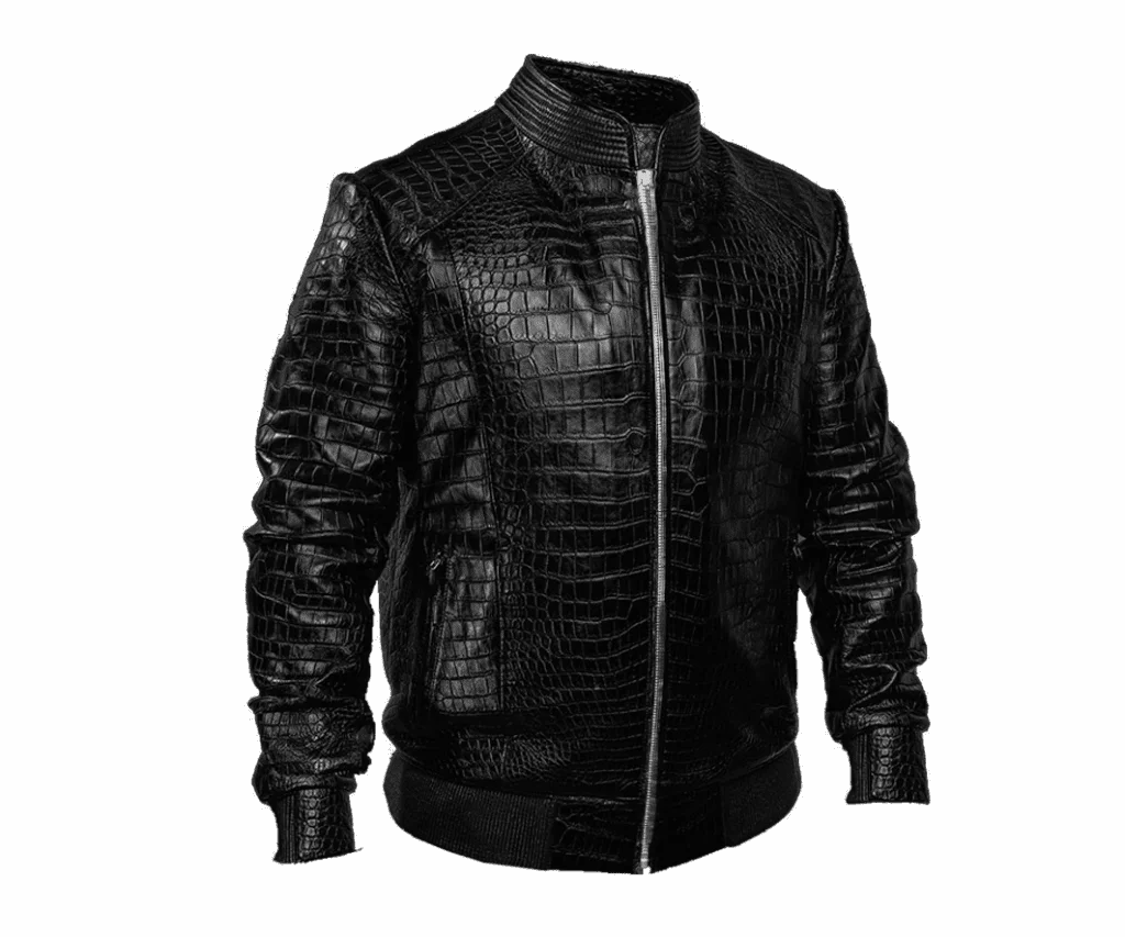 Genuine crocodile jacket black 1