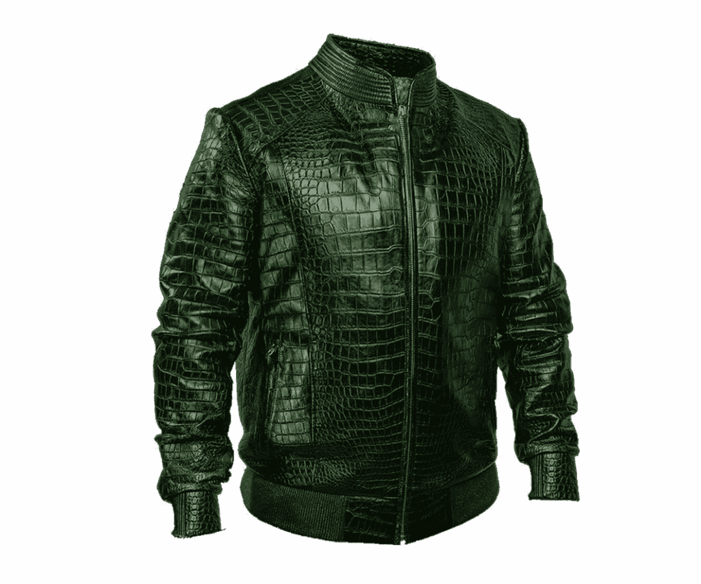 Genuine crocodile jacket green1 1