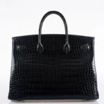 Glossy Dark Blue Handbag Birkin 40cm