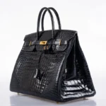 Glossy Dark Blue Handbag Birkin 40cm