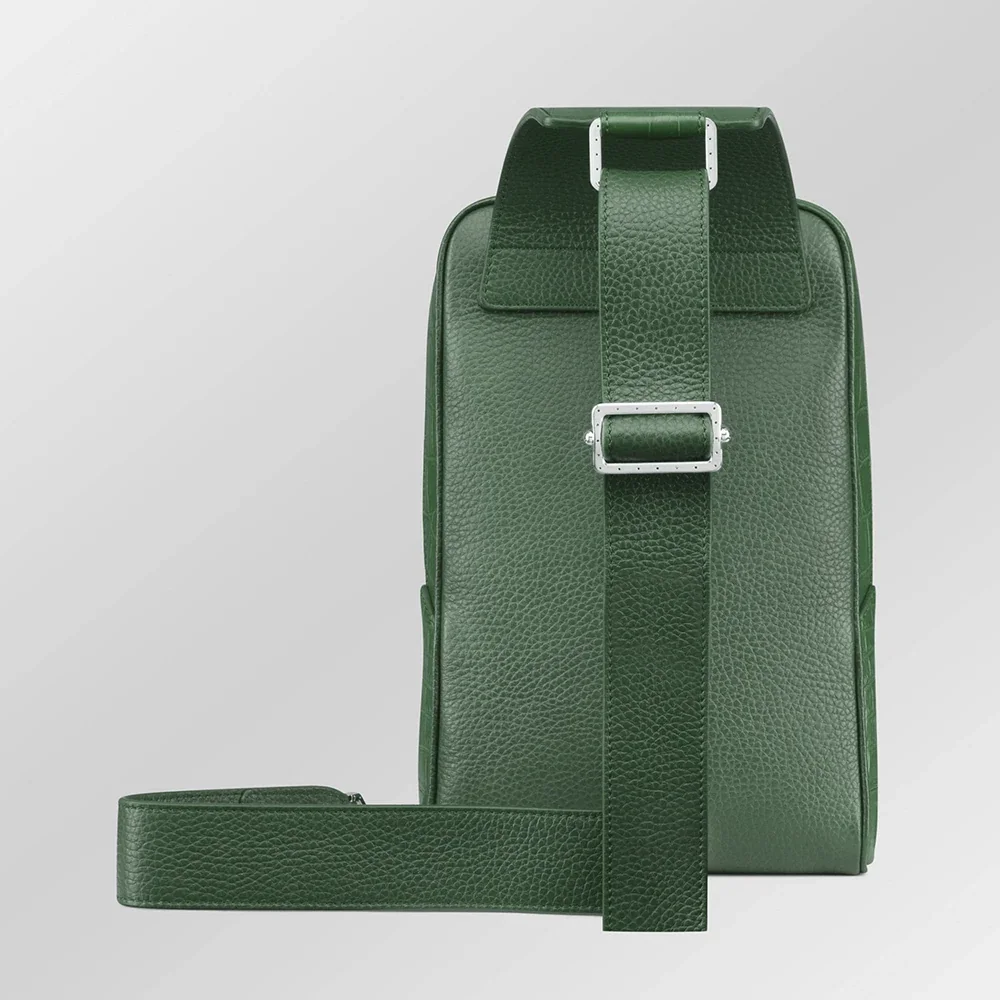 Green Crocodile Sling Bag back