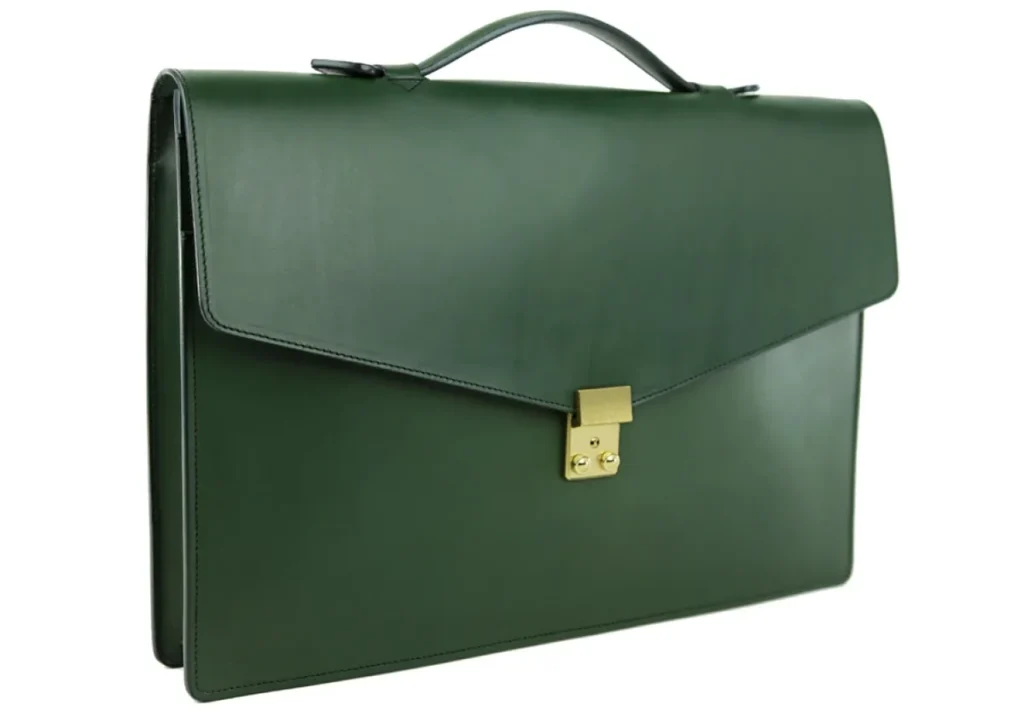 Valigetta in pelle verde classica