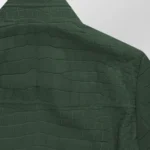 Green Nubuck Crocodile Leather Jacket