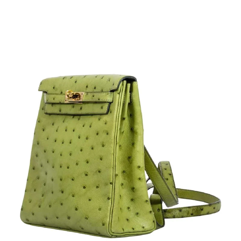 Green ostrich backpack hac a dos