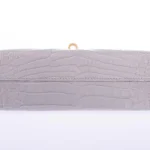 Grey Alligator Clutch Bag Kelly Pochette
