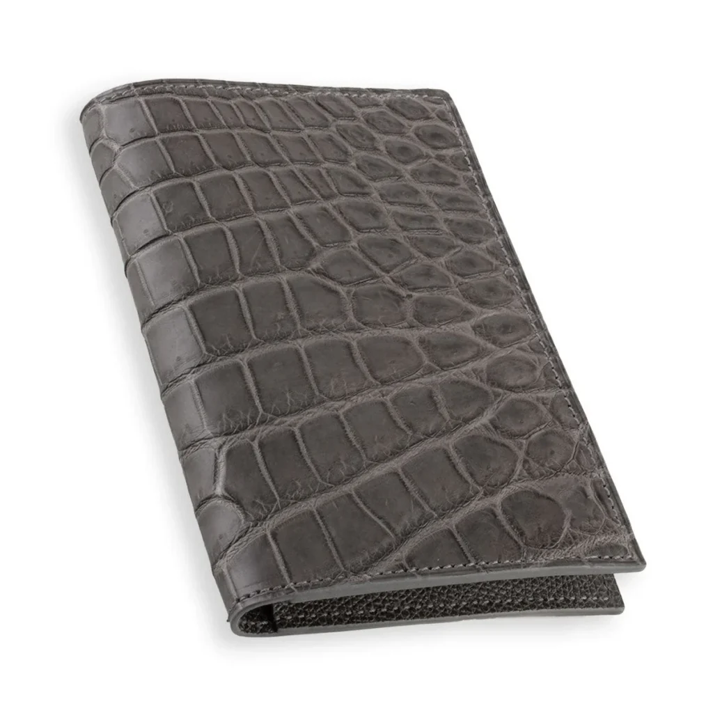 Grey Crocodile Passport Holder