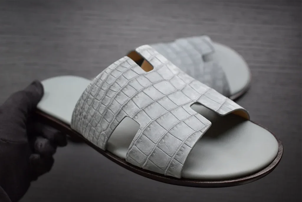 Grey Nubuck Crocodile Sandal Izmir