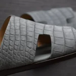 Grey Nubuck Crocodile Sandal Izmir