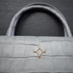 Grey crocodile tote handbag