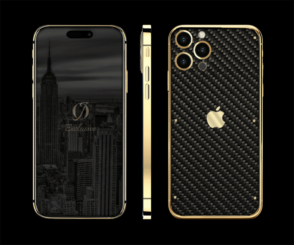 24k Gold Iphone 14 pro max carbon