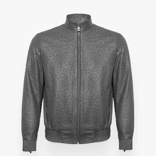 VESTE DE LUXE POUR HOMME EN CUIR D'AUTRUCHE