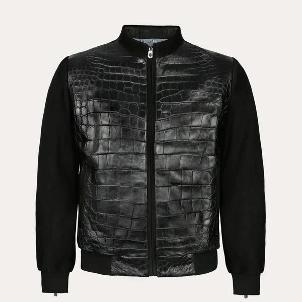 GIACCA DI LUSSO UOMO IN PELLE CON COCODRILLO