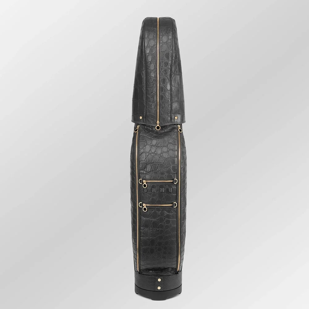 Luxury Black Crocodile Leather Golf Bag