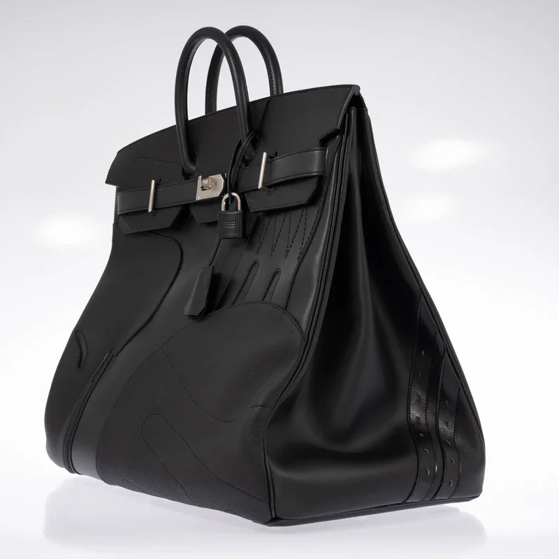 奢华黑色 HAC 手提包 50cm 侧边