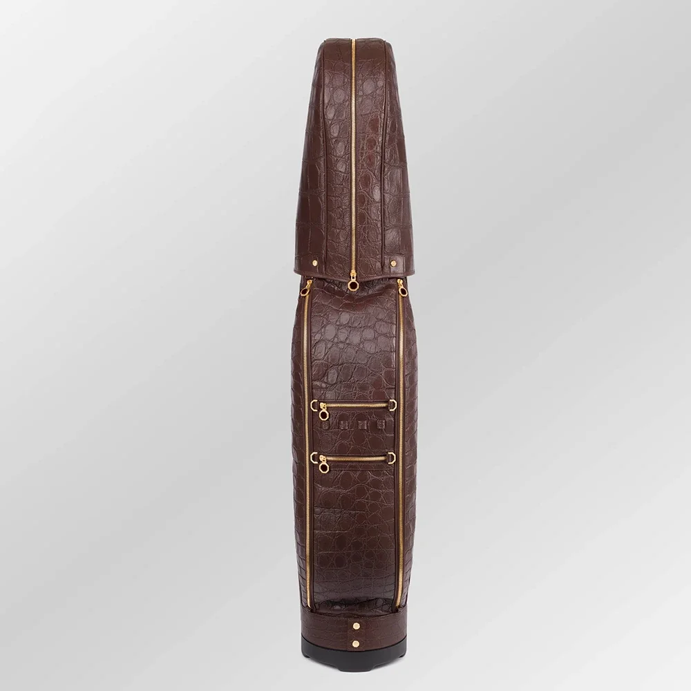Luxury Brown Crocodile Leather Golf Bag