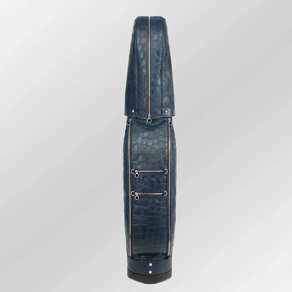 Luxury Dark Blue Crocodile Leather Golf Bag