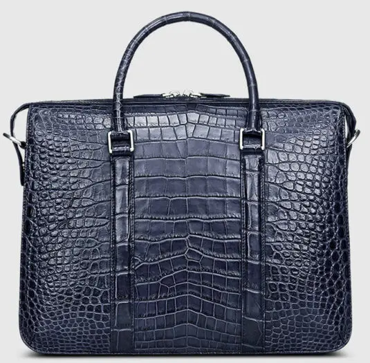 Luxury blue crocodile Business Briefcase for Men1 1