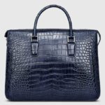 豪华蓝色鳄鱼商务公文包男士6