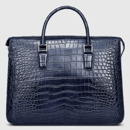Luxury blue crocodile Business Briefcase for Men6
