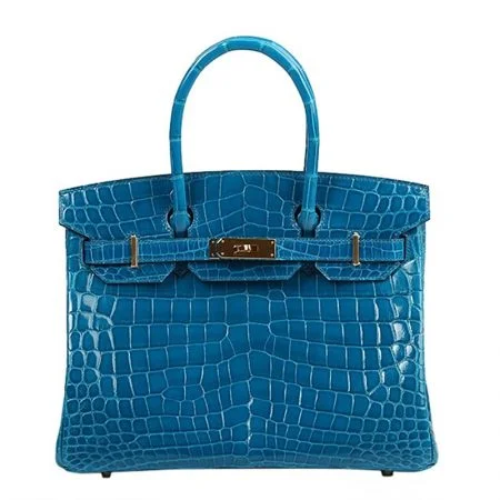 bolso de cocodrilo azul