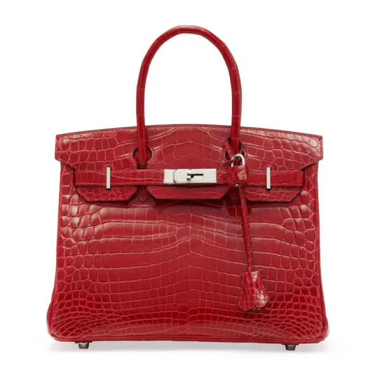 red crocodile handbag