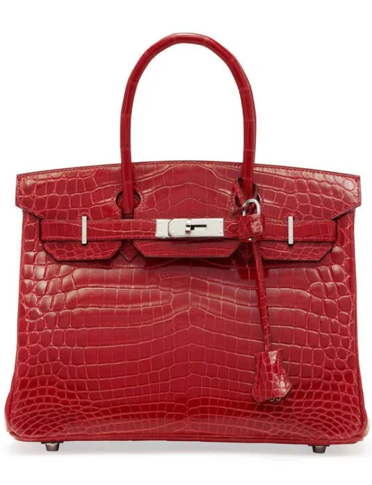 bolso de cocodrilo rojo