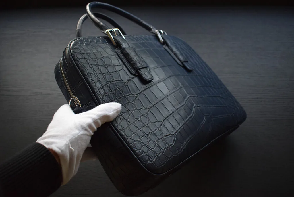 Navy Blue crocodile Briefcase Stefano Ricci